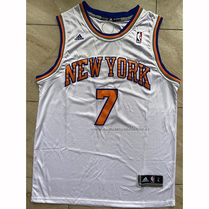 Camiseta New York Knicks Carmelo Anthony NO 7 Blanco